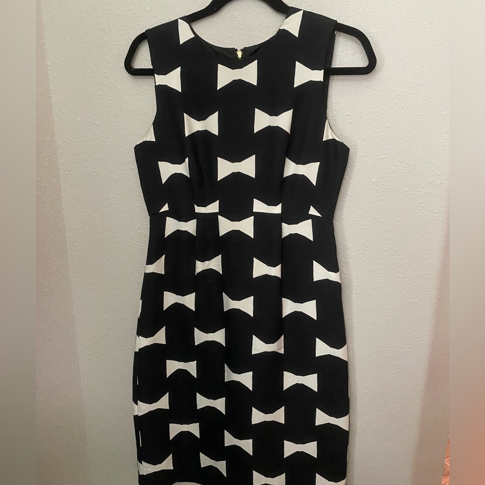 Kate Spade Cora Bow Tie Print Dress Size 4 EUC